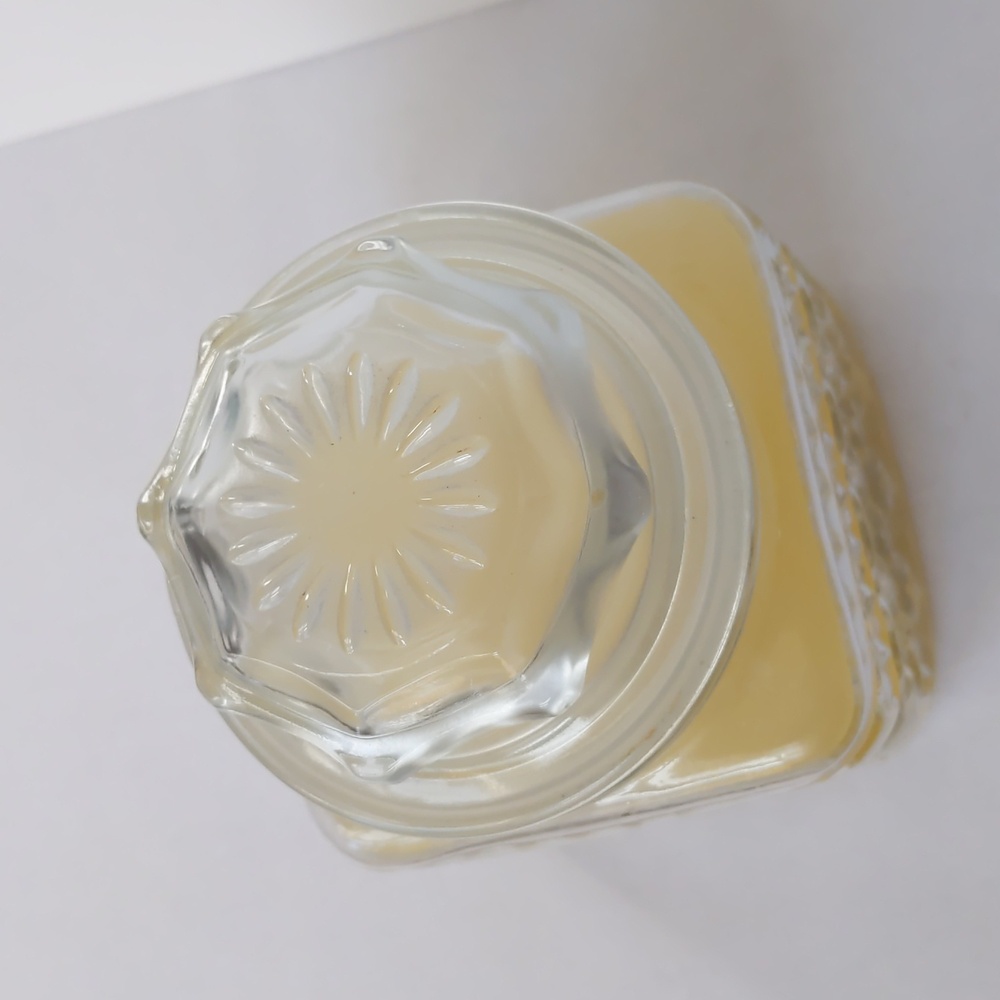Vintage Yankee Candle Square Cut Glass Jar - Paper Label - Fresh Floral Scent - Picture 3 of 5